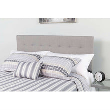 Load image into Gallery viewer, Twin size Modern Light Grey Fabric Upholstered Panel Headboard
