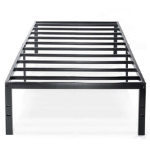 Load image into Gallery viewer, Twin size Black Metal Platform Bed Frame with Headboard Attachment Slots
