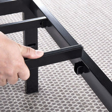 Load image into Gallery viewer, Twin size Black Metal Platform Bed Frame with Headboard Attachment Slots
