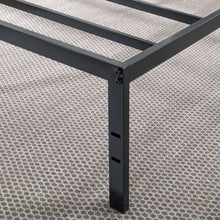Load image into Gallery viewer, Twin size Black Metal Platform Bed Frame with Headboard Attachment Slots
