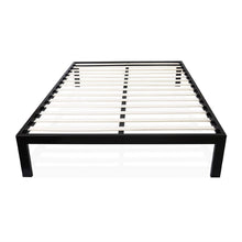 Load image into Gallery viewer, Twin size Modern Black Metal Platform Bed Frame with Wood Slats
