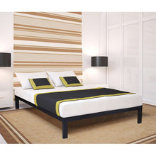 Load image into Gallery viewer, Twin size Modern Black Metal Platform Bed Frame with Wood Slats
