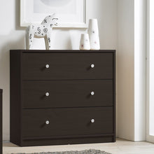 Load image into Gallery viewer, Modern 3-Drawer Chest Bedroom Bureau in Dark Brown Wood Finish
