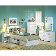 Load image into Gallery viewer, Twin Size Mates Platform Bed in White/Maple with 2 Storage Drawers
