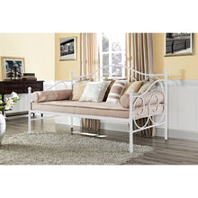 Load image into Gallery viewer, Twin White Metal Daybed with Scrolling Final Detailing - 600 lb Weight Limit
