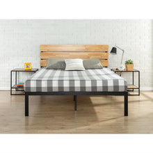 Load image into Gallery viewer, Twin size Heavy Duty Metal Platform bed Frame with Wood Slats and Headboard
