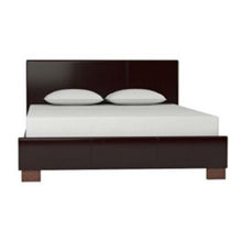 Load image into Gallery viewer, Queen size Dark Brown Faux Leather Upholstered Platform Bed Frame with Headboard
