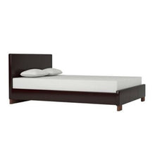 Load image into Gallery viewer, Queen size Dark Brown Faux Leather Upholstered Platform Bed Frame with Headboard
