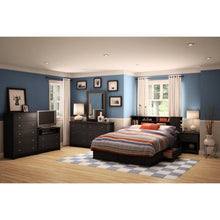 Load image into Gallery viewer, Black 6 Drawer Bedroom Dresser with Nickle Metal Knobs Handles
