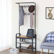 Load image into Gallery viewer, Entryway Modern Industrial Style Hall Tree Coat Rack Shoe Storage Bench
