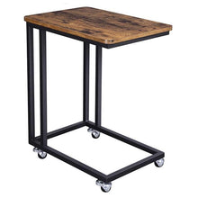 Load image into Gallery viewer, Modern Industrial Side Table Nightstand TV Tray on Wheels
