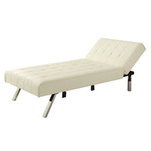 Load image into Gallery viewer, Vanilla Chaise Lounge Sleeper Bed with Contemporary Chrome Legs
