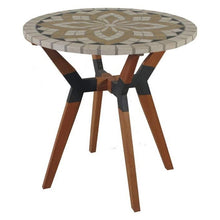Load image into Gallery viewer, Round 30-inch Bistro Style Outdoor Patio Table with Marble Tile Top
