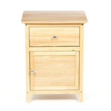Load image into Gallery viewer, Natural Wood Finish 1-Drawer Bedside Table Cabinet Nightstand
