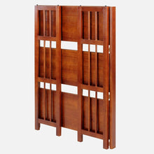 Load image into Gallery viewer, 3-Shelf Folding Storage Shelves Bookcase in Walnut Wood Finish
