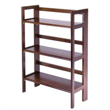 Load image into Gallery viewer, 3-Shelf Stackable Folding Bookcase in Distressed Walnut Finish
