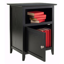 Load image into Gallery viewer, Black Shaker Style End Table Nighstand with Shelf
