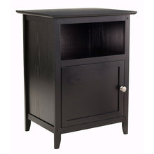 Load image into Gallery viewer, Black Shaker Style End Table Nighstand with Shelf
