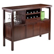 Load image into Gallery viewer, Sideboard Buffet Table Wine Rack in Brown Wood Finish
