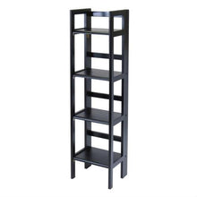 Load image into Gallery viewer, Black 4-Tier Shelf Folding Shelving Unit Bookcase Storage Shelves Tower
