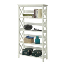 Load image into Gallery viewer, Glossy White 5-Shelf Bookcase
