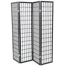 Load image into Gallery viewer, Black 4-Panel Asian Style Shoji Room Divider Screen
