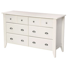 Load image into Gallery viewer, White 6-Drawer Dresser Traditional Design - Made in USA
