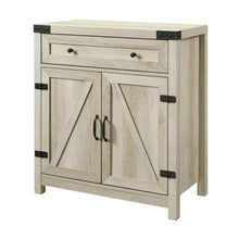 Load image into Gallery viewer, Rustic Farmhouse Barn Door Accent Storage Cabinet White Oak
