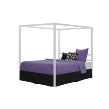 Load image into Gallery viewer, Queen size Modern White Metal Canopy Bed - No Box-Springs Required
