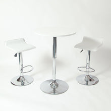 Load image into Gallery viewer, Set of 2 - Modern Chrome Air Lift Swivel Bar Stool with White Seat
