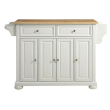 Load image into Gallery viewer, White Kitchen Island Storage Cabinet with Solid Wood Top
