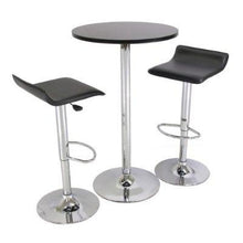 Load image into Gallery viewer, Set of 2 Modern Air-Lift Adjustable Bar Stools with Black Seat
