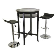 Load image into Gallery viewer, Set of 2 Modern Air-Lift Adjustable Bar Stools with Black Seat
