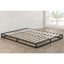 Load image into Gallery viewer, Queen size 6-inch Low Profile Metal Platform Bed Frame with Wooden Slats
