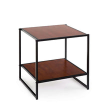 Load image into Gallery viewer, Modern Steel Frame End Table Nightstand in Brown
