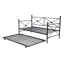 Load image into Gallery viewer, Twin size Contemporary Daybed and Trundle Set in Black Metal Finish
