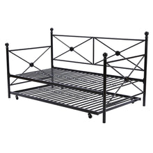 Load image into Gallery viewer, Twin size Contemporary Daybed and Trundle Set in Black Metal Finish
