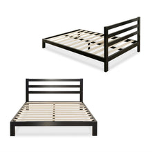 Load image into Gallery viewer, Full size Heavy Duty Metal Platform Bed Frame with Headboard and Wood Slats
