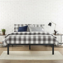 Load image into Gallery viewer, Full Size Modern Black Metal Platform Bed Frame with Wood Slats
