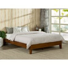 Load image into Gallery viewer, Twin size Low Profile Wooden Platform Bed Frame in Cherry Finish
